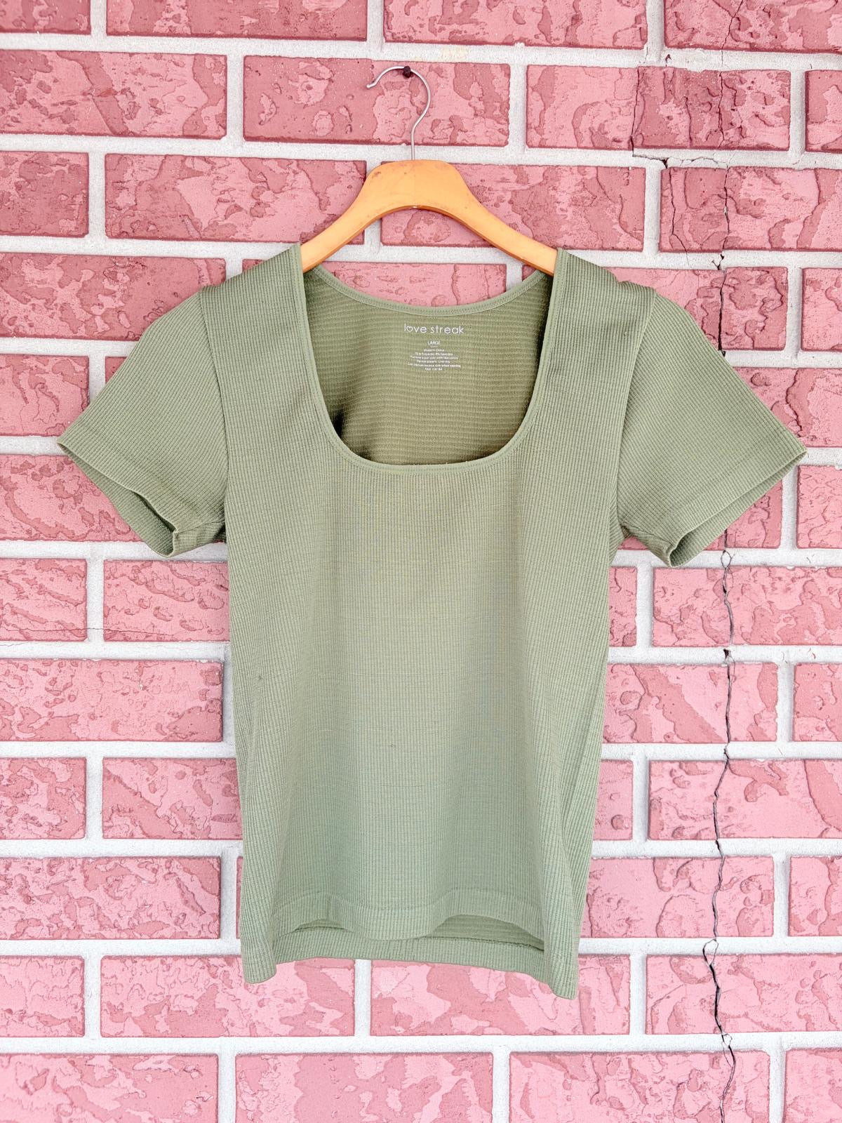 LoveStreak Green square neck top