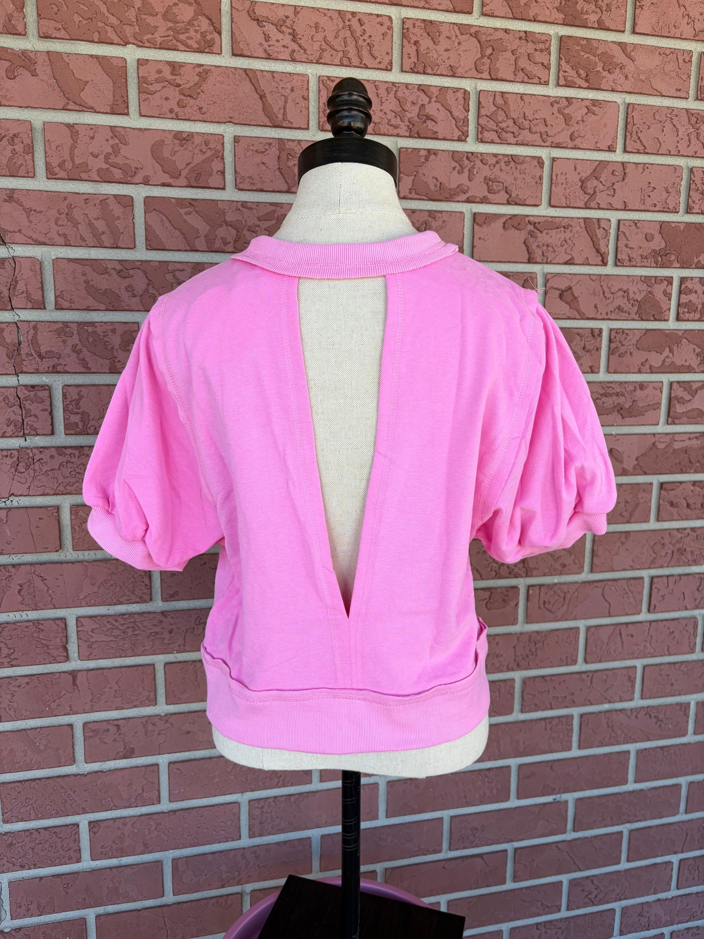 Hot Pink Peek a Boo Back top
