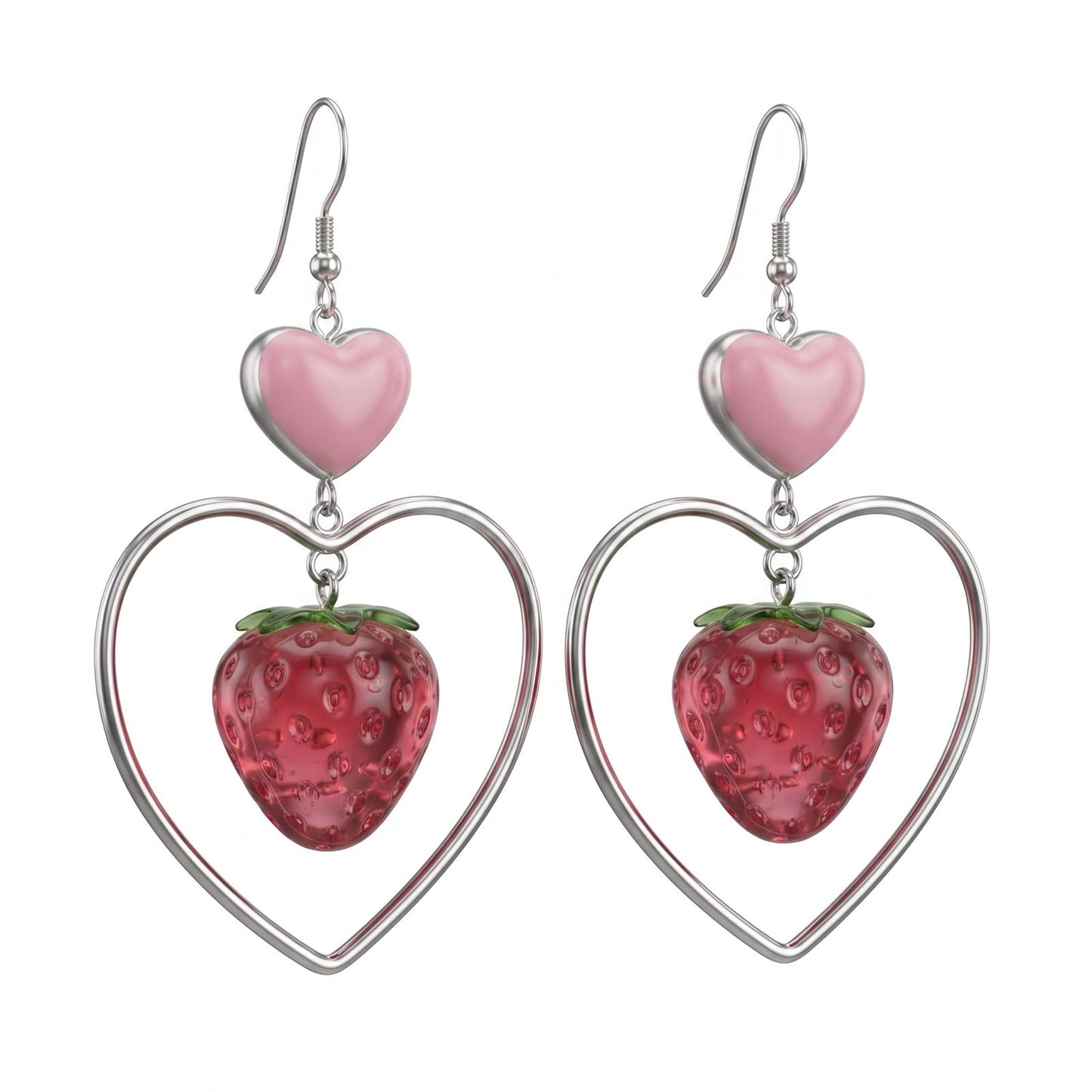 Pink strawberry ice earrings