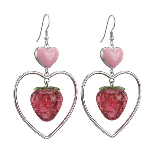 Pink strawberry ice earrings