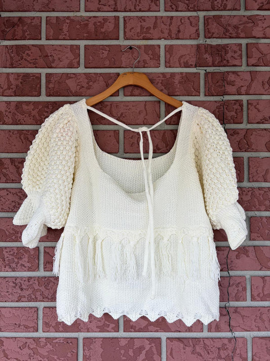 BiBi White Crochet Top