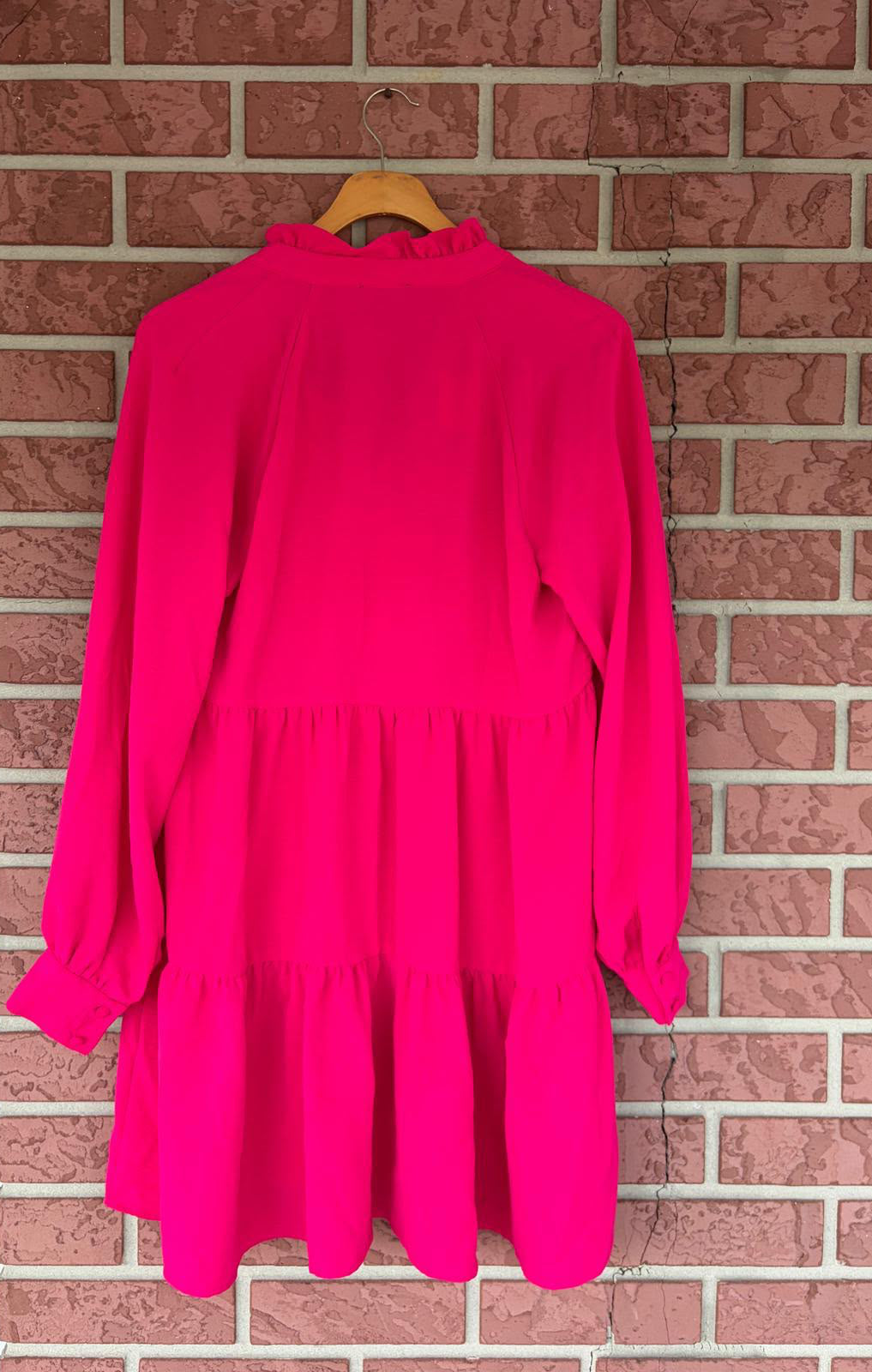 1. State Hot Pink Long Sleeve Dress