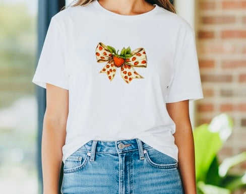 Strawberry bow tee