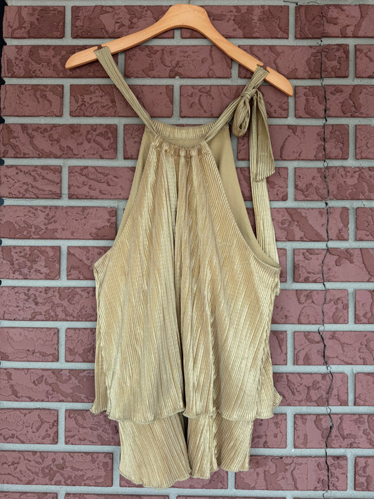 12201 CeCe Gold shimmer top