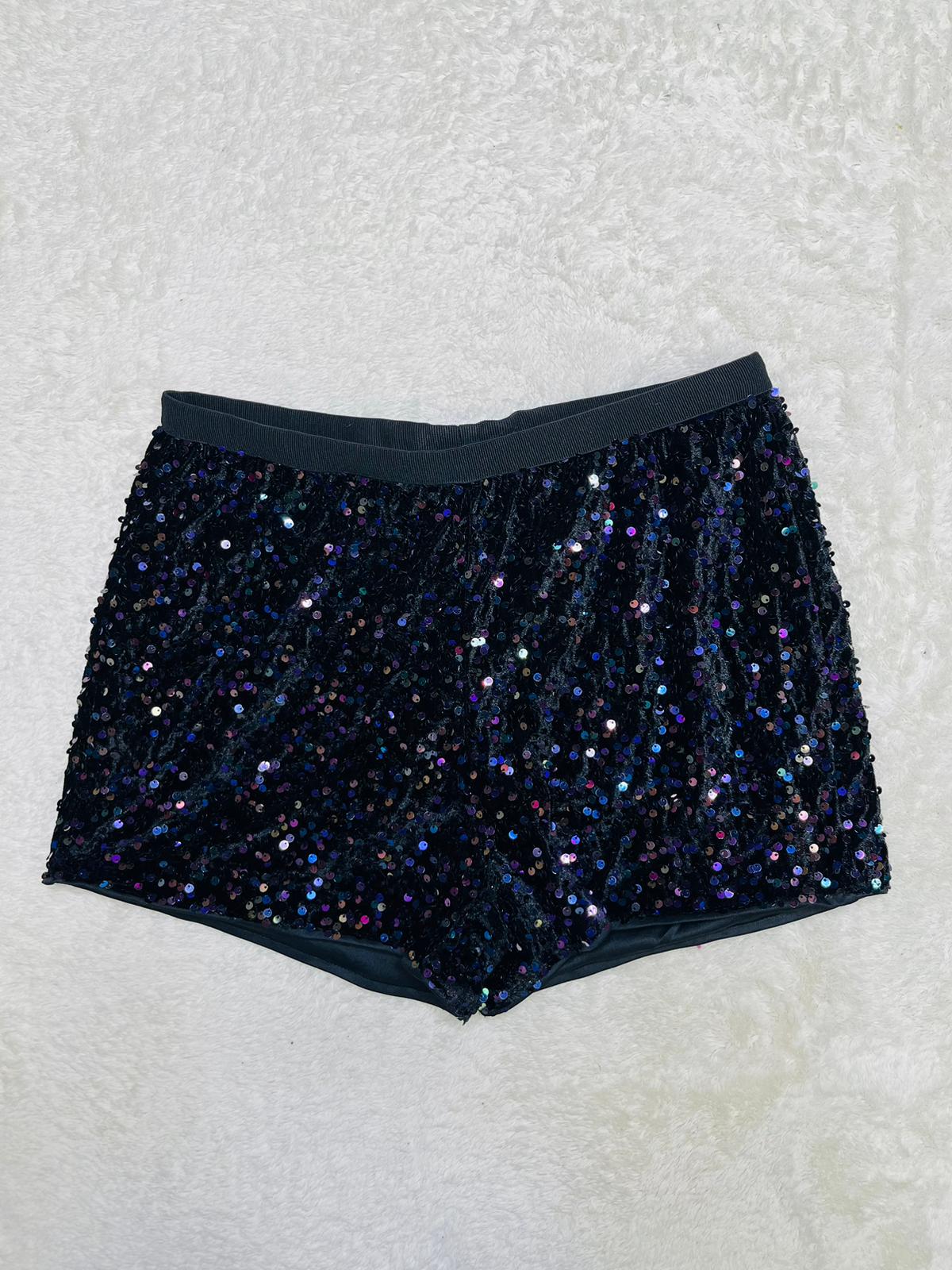 Black sparkle shorts