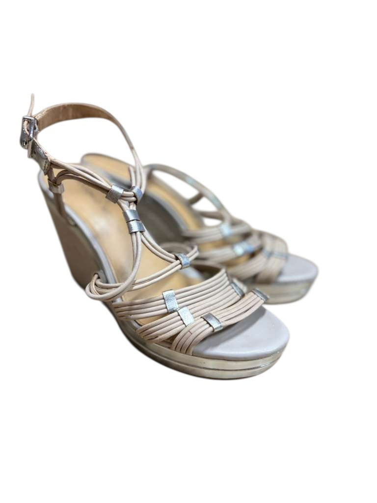 Antonio Melani tan wedge heels