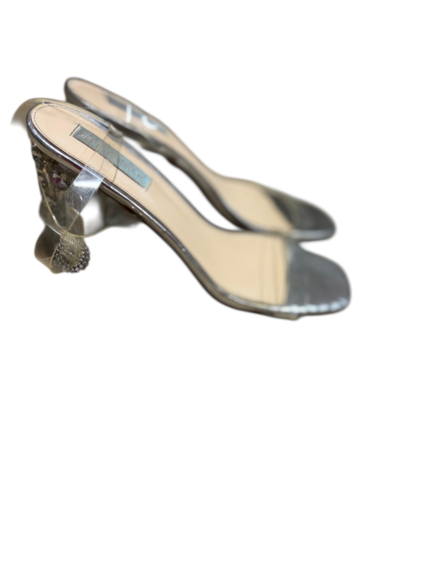 Jeweled heels silver clear straps