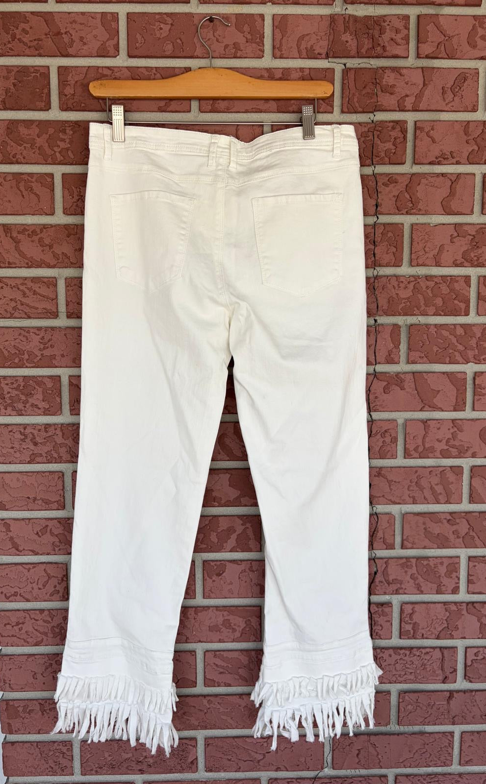 Before You White Fringe Jeans