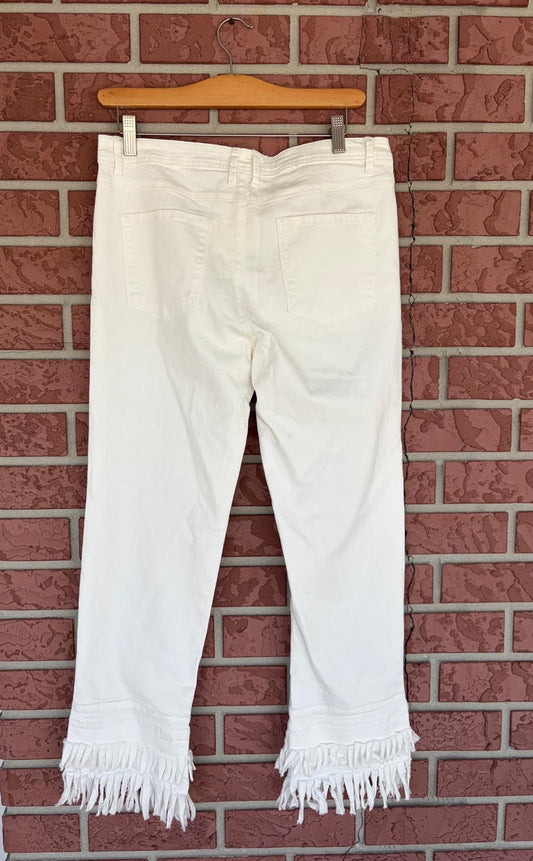 Before You White Fringe Jeans