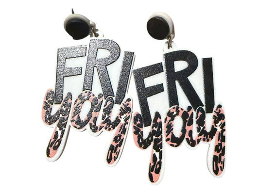 Fri yay cheetah earrings