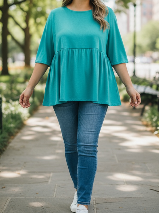 Teal tunic short sleeve tee