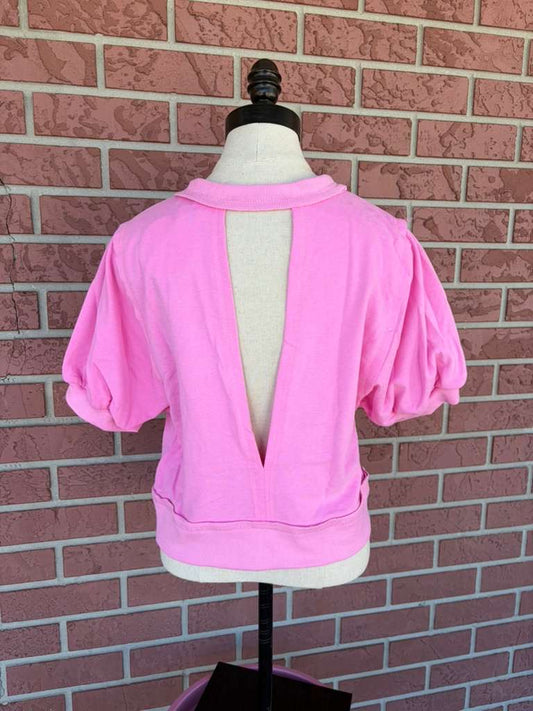 Hot Pink Peek a Boo Back top