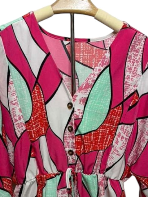 74 retro romper pink red