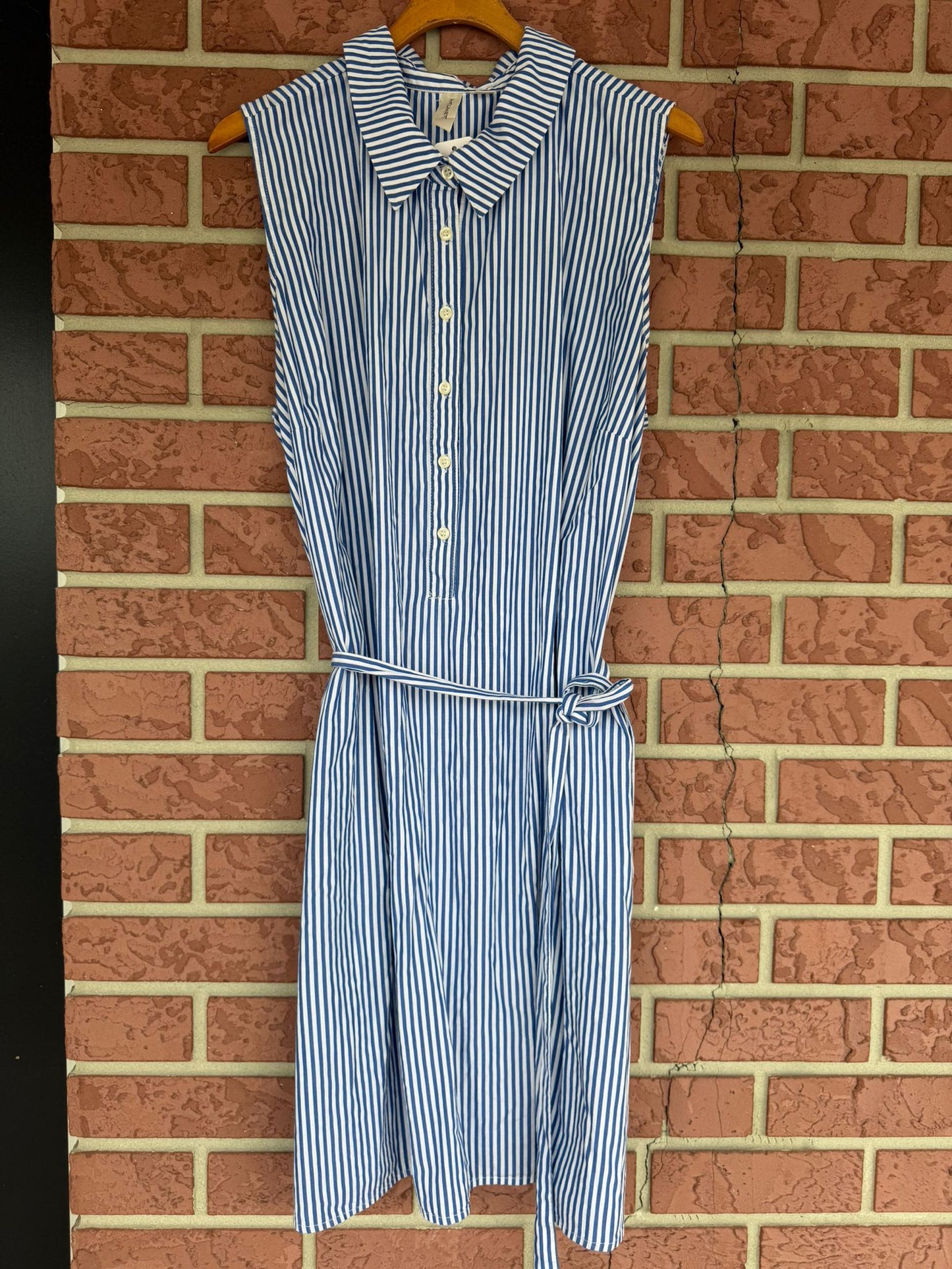 TACERA blue stripe dress