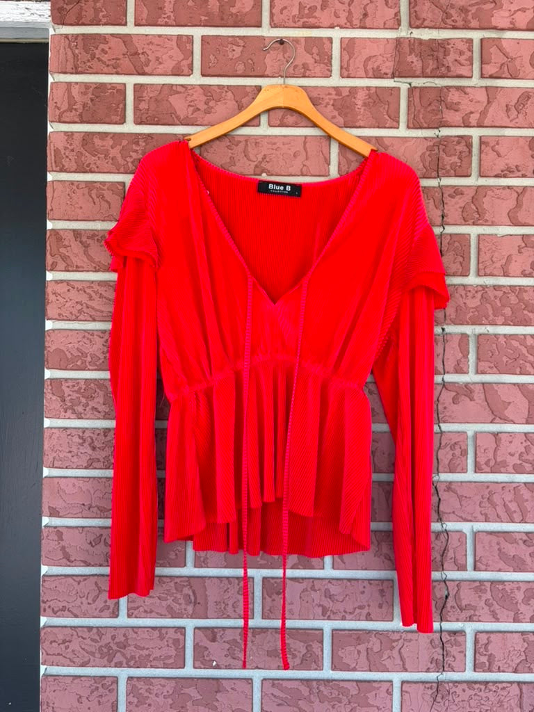Blue B Red Peplum top