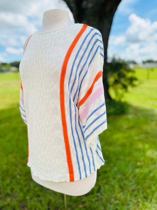 Orange and Blue sweater top
