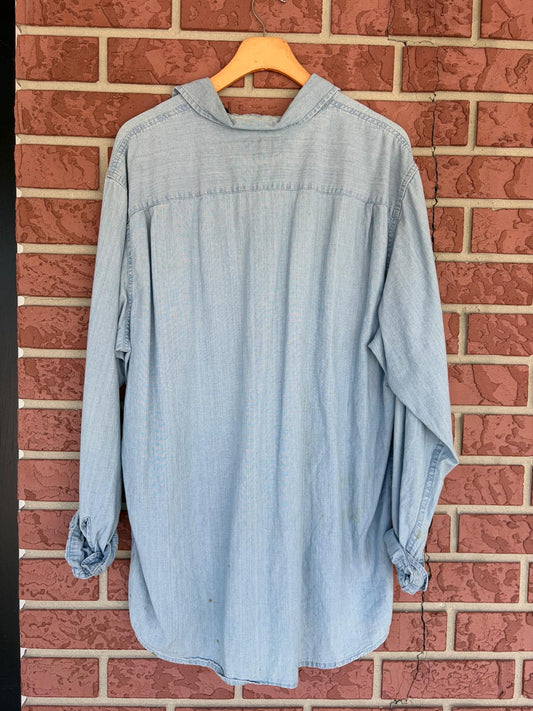 Wrangler blue denim button up