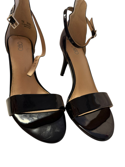 Cato black sleek mid pump heel