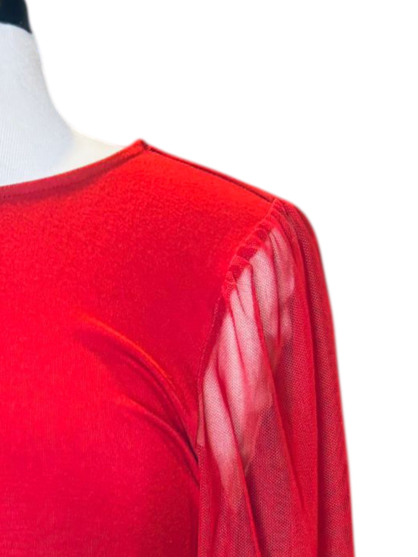 Vince Camuto sheer puff sleeve