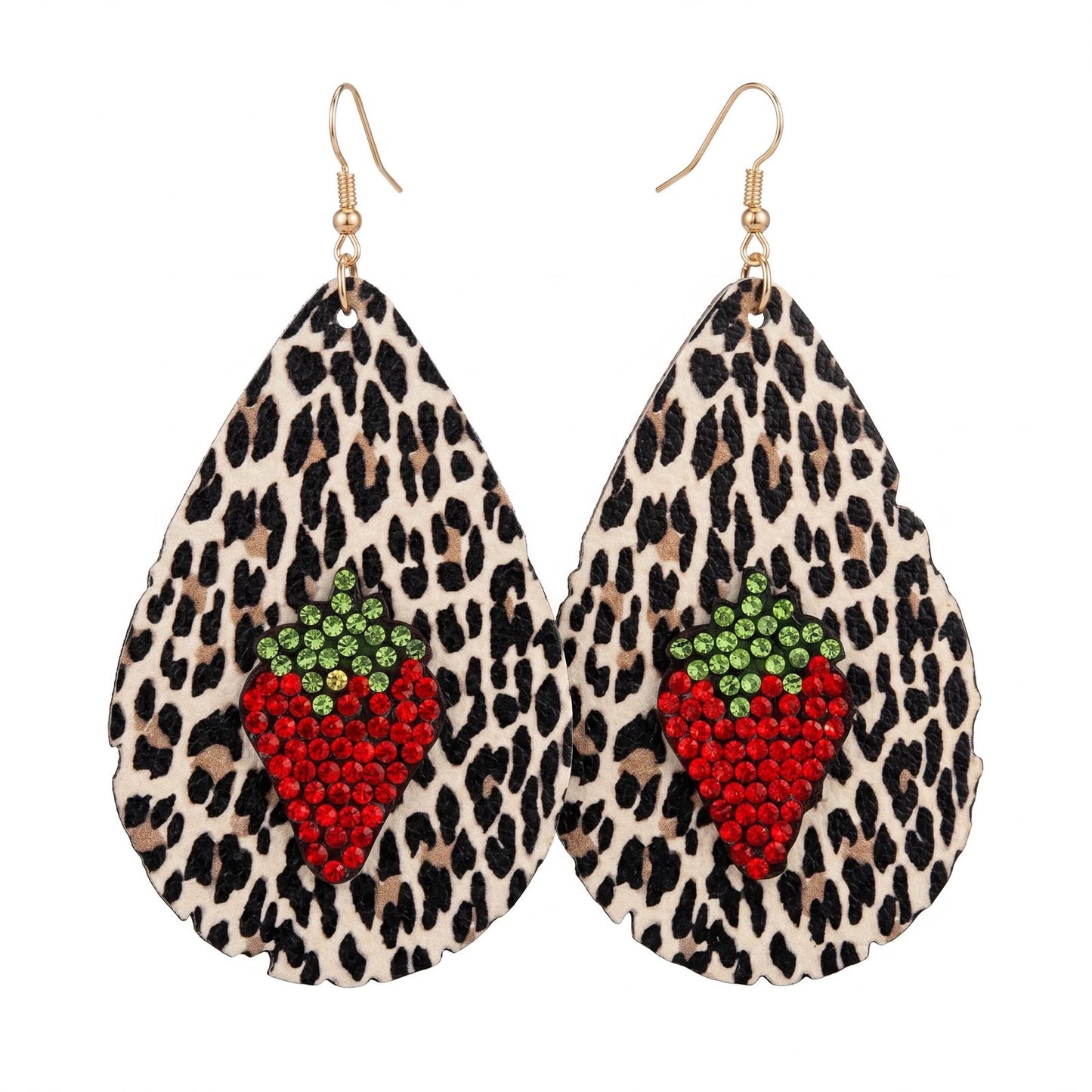 Cheetah Strawberry Earrings