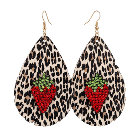 Cheetah Strawberry Earrings