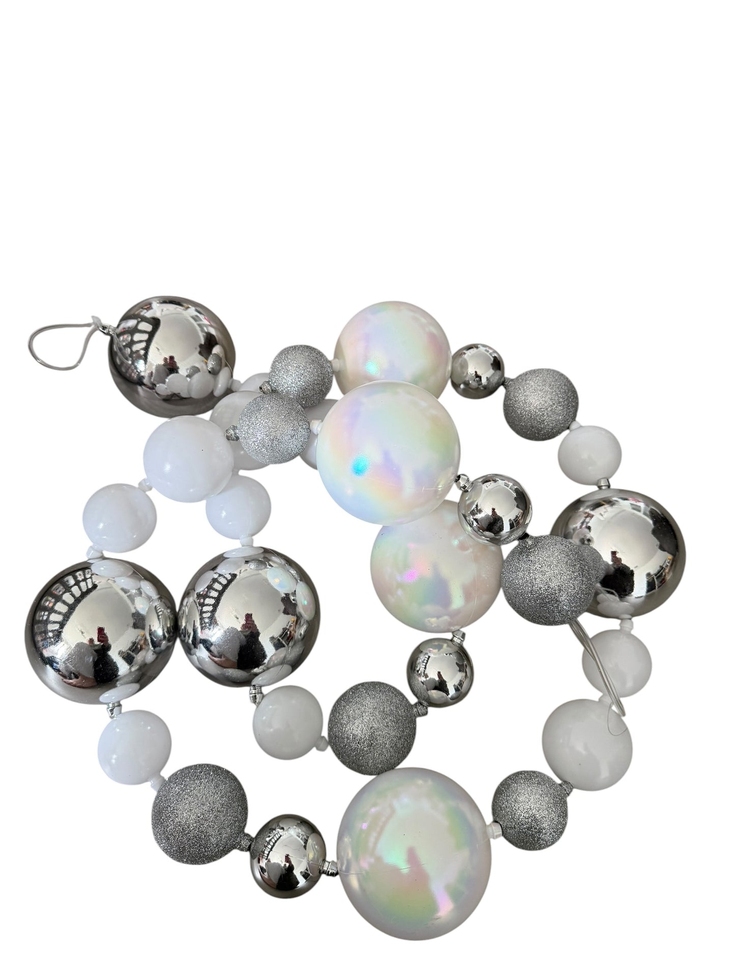 Silver and white garland