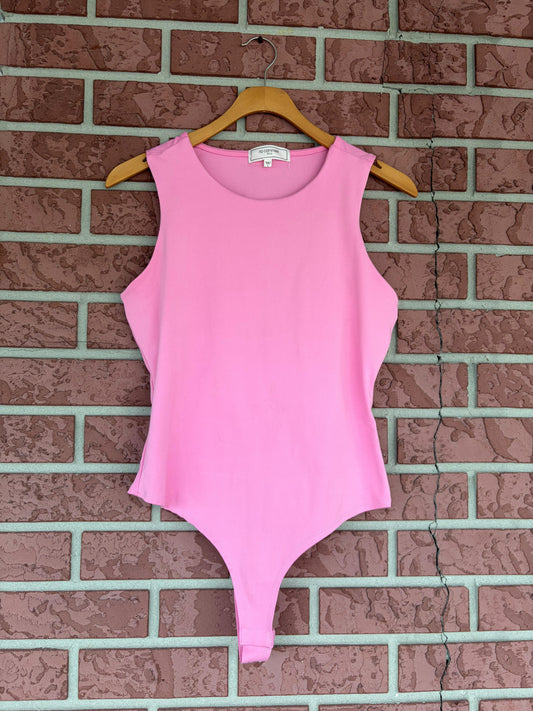 no comment pink bodysuit