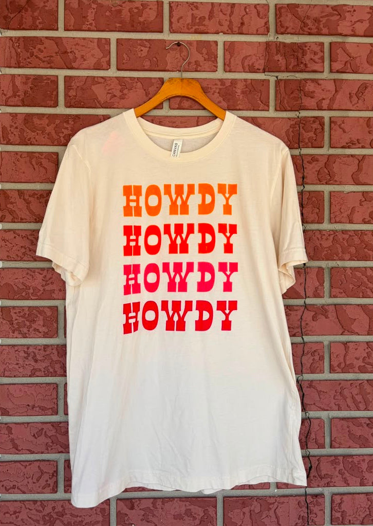 Howdy Orange & Red Tee