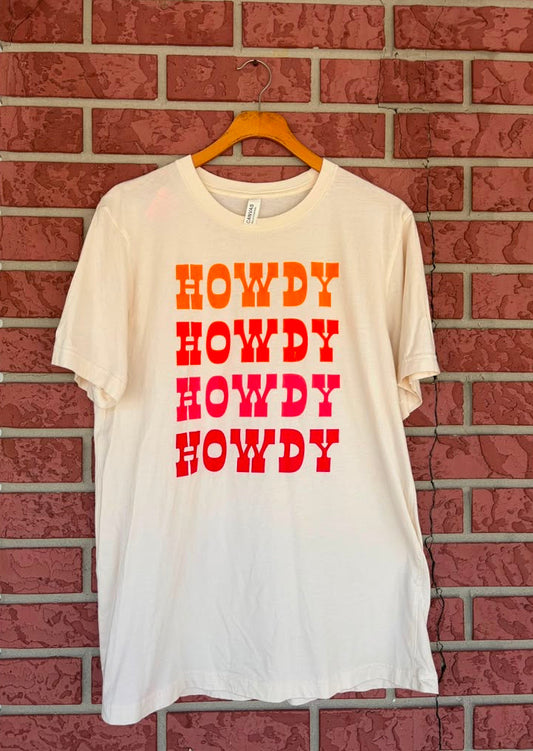 Howdy Orange & Red Tee