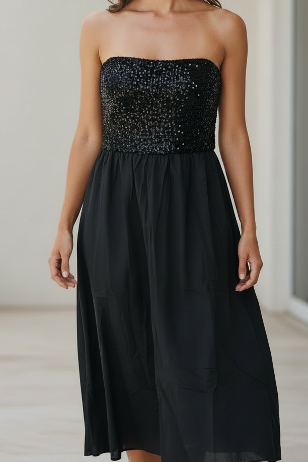 Black tie dress midi