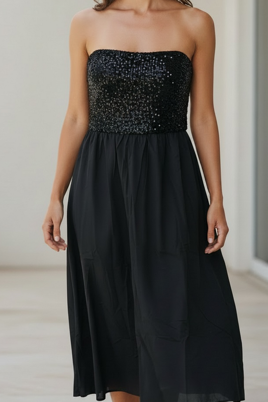 Black tie dress midi