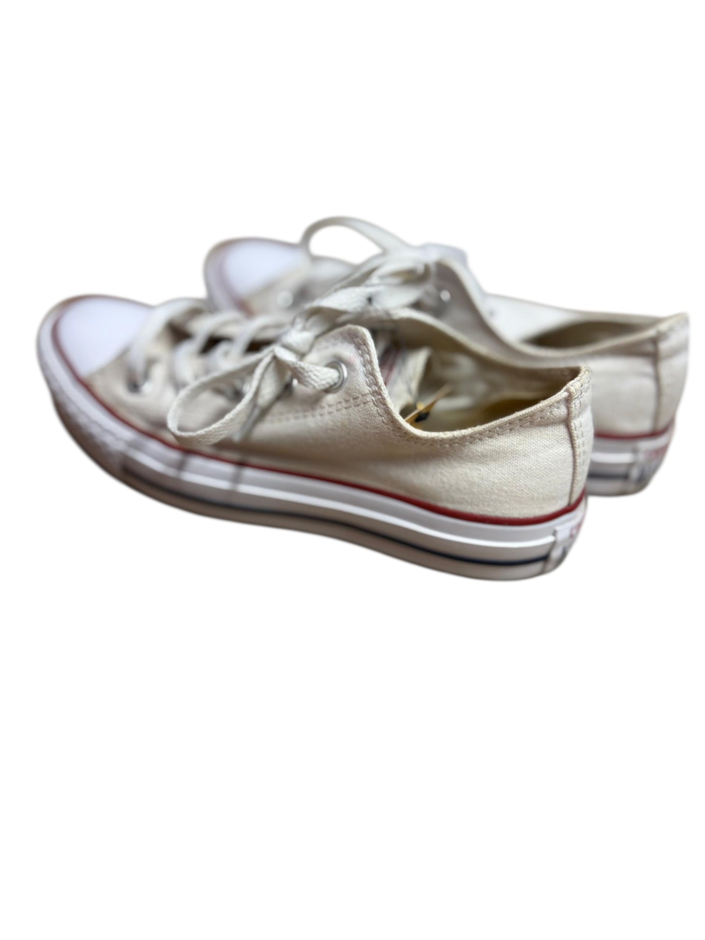 Converse shoes tan red white