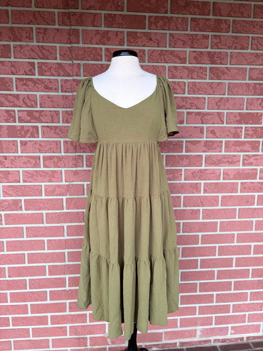 Green maxi dress