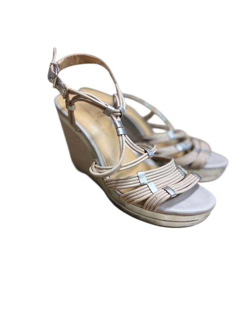 Antonio Melani tan wedge heels