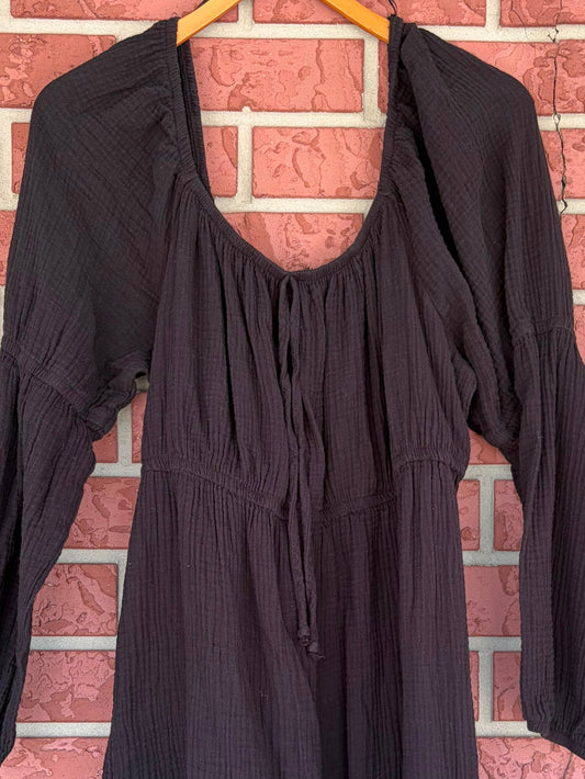 Blue Rain black midi dress