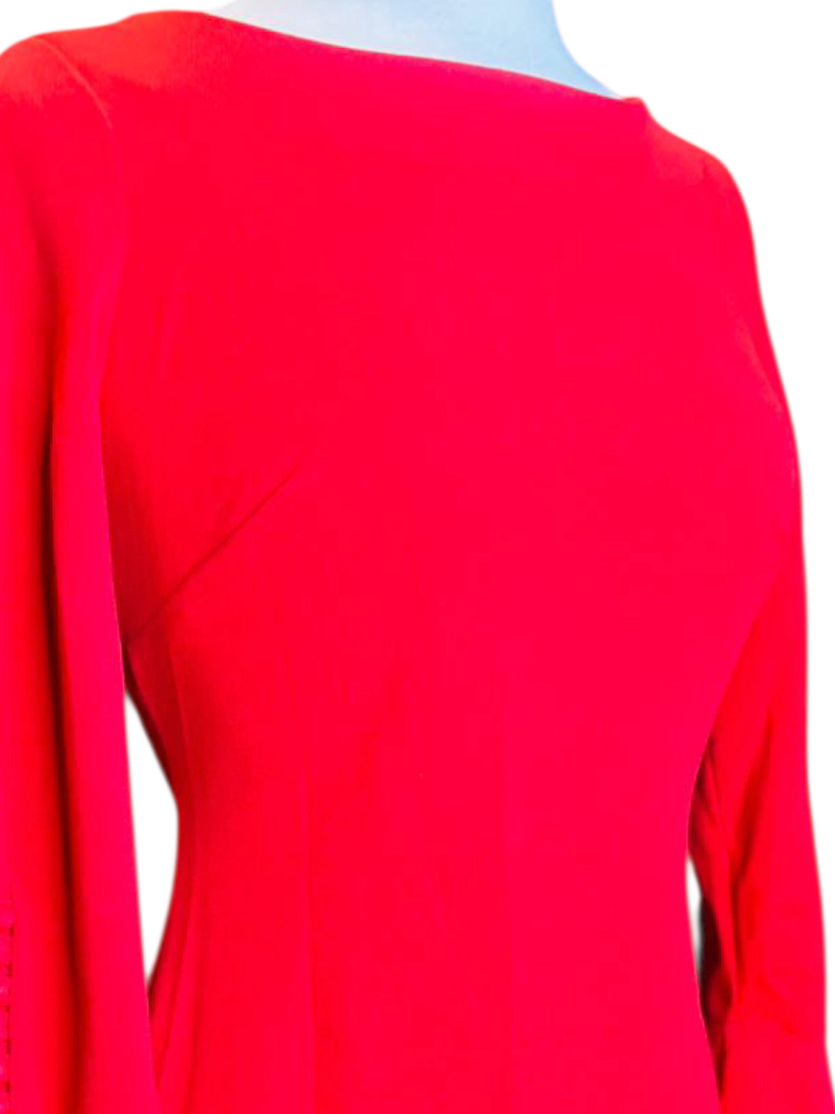 Calvin Klein red ruffle sleeve dress
