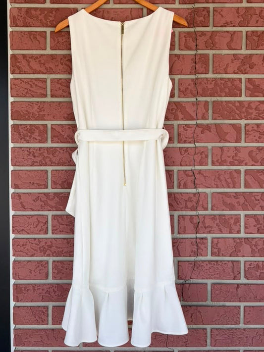 Calvin Klein white belted dress