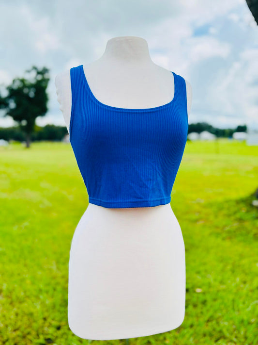 Shein crop top blue