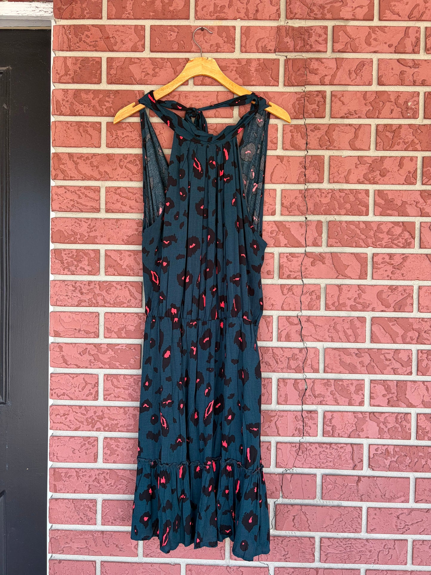 BTFBM cheetah dress green pink
