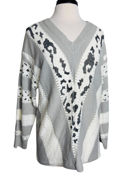 Leopard v designed sweater