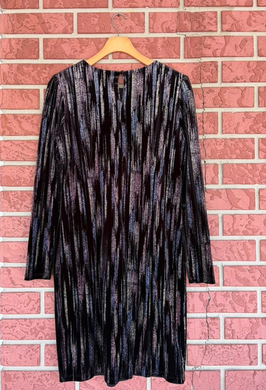 MSK Glitter Multicolor Velvet Long Sleeve Dress