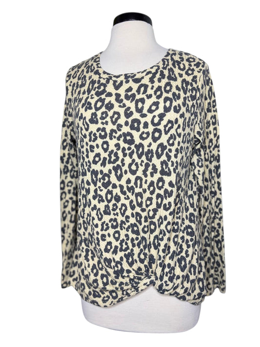 Waffle scrunch cheetah top