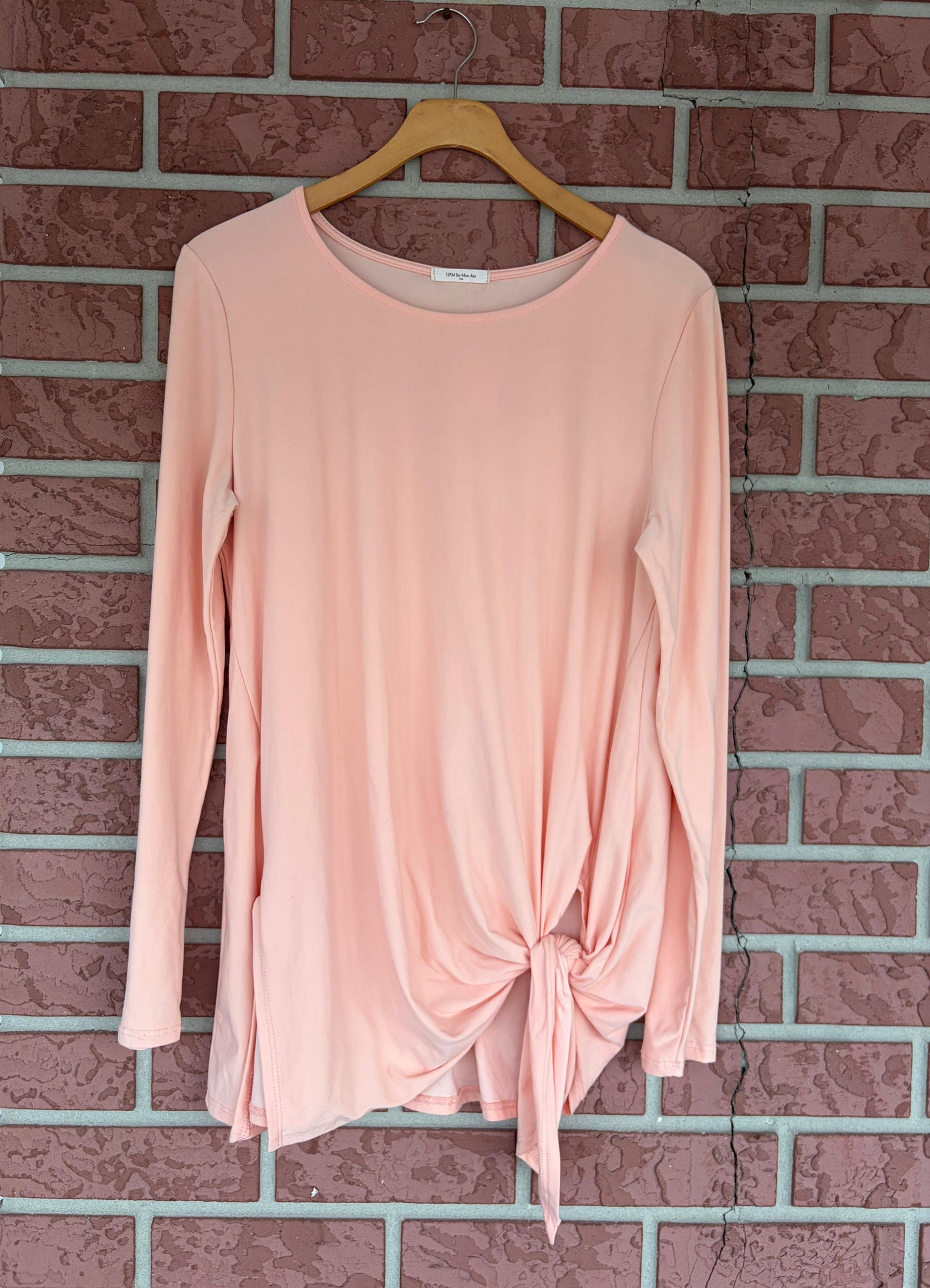 12pm by Mon Aini Peach Long Sleeve Top