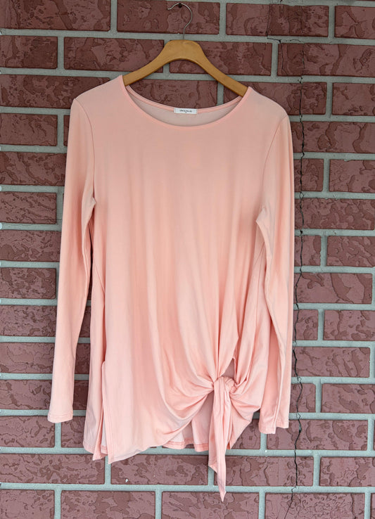 12pm by Mon Aini Peach Long Sleeve Top
