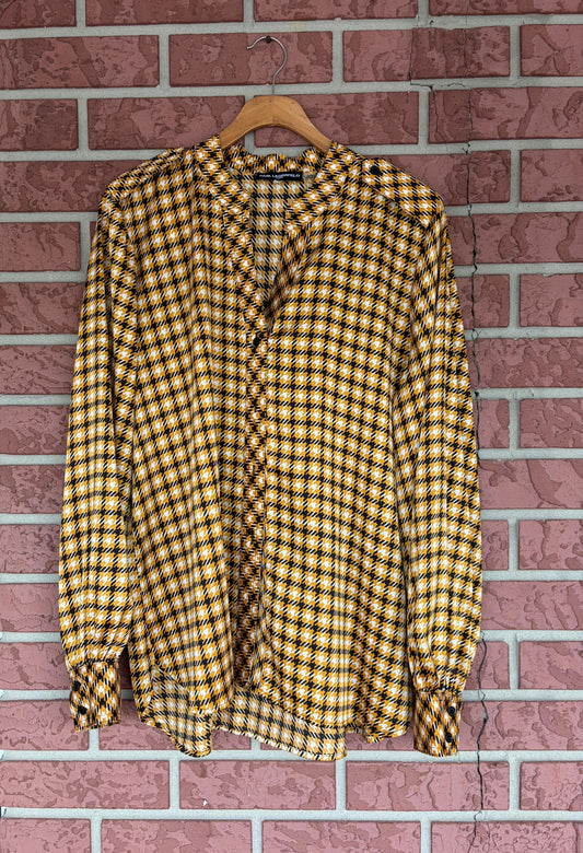 12026 Karl Lagerfeld Yellow Picnic Designed Long Sleeve Top