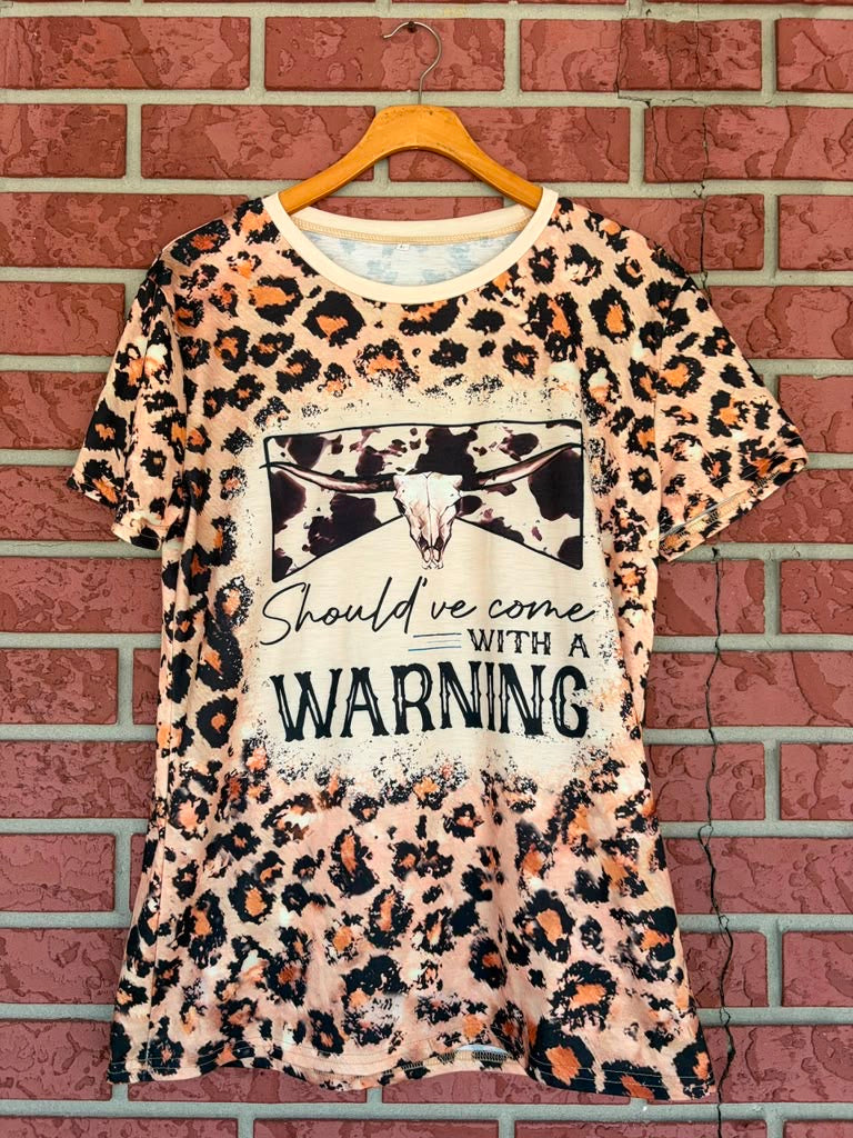 Warning Cheetah Print Tee