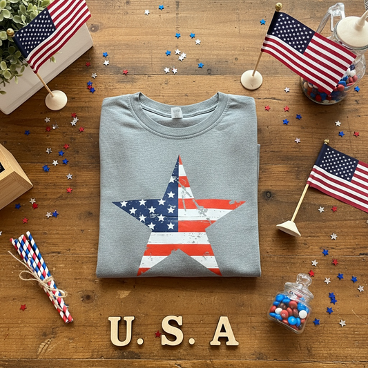 America star tshirts blue and grey