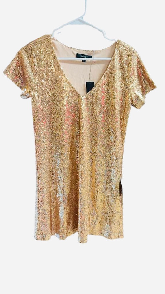 Lulus Gold new years dress