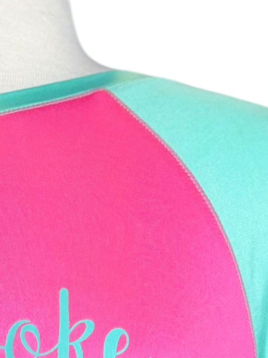 Reel Legends pink & aqua sun tee