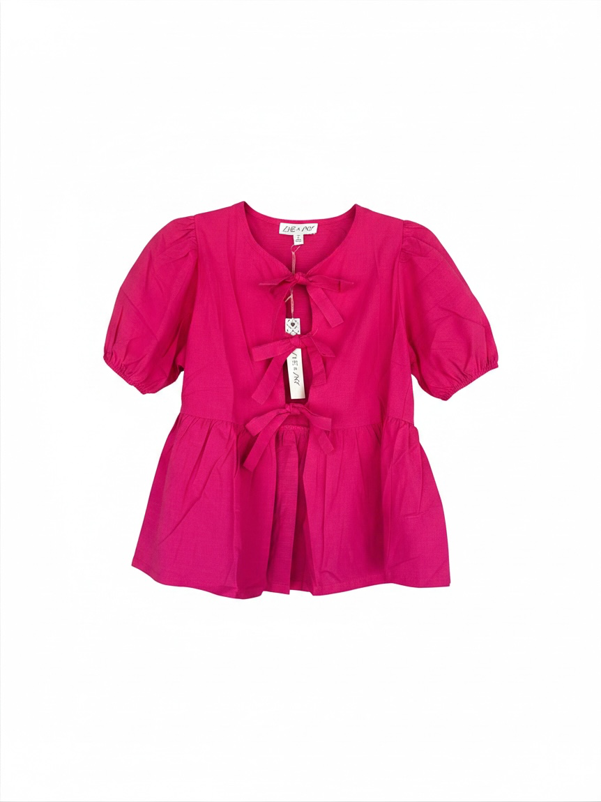 Hot pink bow top